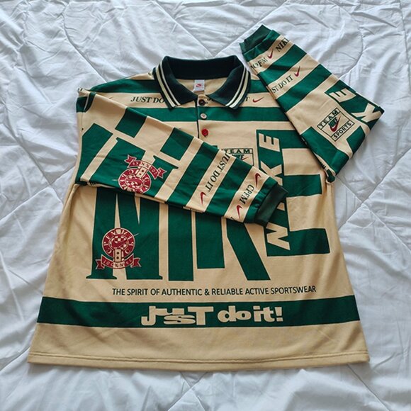 Nike x Cactus Plant Flea Market Green Long Sleeve Polo